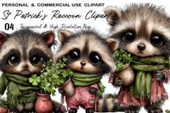 St Patrick's Raccoon Clipart Product Image 1