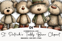 St. Patrick's Teddy Bear Clipart Product Image 1