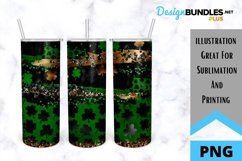 Sublimation St. Patrick's Day Tumbler with Clovers Product Image 1