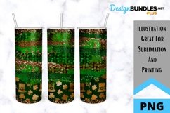 Sublimation St. Patrick's Day Tumbler with Gold Hats Product Image 1