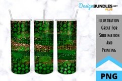 Sublimation St. Patrick's Day Tumbler with Green Clovers Product Image 1