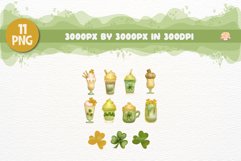 St. Patrick's Coffee Drinks Watercolor Clipart Collection Product Image 2