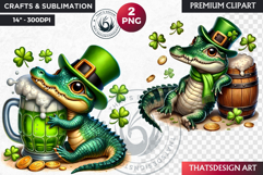 St Patrick wild animal Clipart, saint patricks sublimation Product Image 1