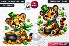 St Patrick wild animal Clipart, saint patricks sublimation Product Image 1