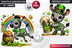 St Patrick wild animal Clipart, saint patricks sublimation Product Image 1