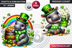 St Patrick wild animal Clipart, saint patricks sublimation Product Image 1
