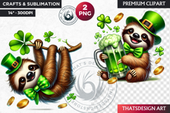 St Patrick wild animal Clipart, saint patricks sublimation Product Image 1