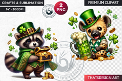 St Patrick wild animal Clipart, saint patricks sublimation Product Image 1