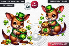 St Patrick wild animal Clipart, saint patricks sublimation Product Image 1