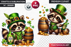St Patrick wild animal Clipart, saint patricks sublimation Product Image 1