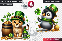 St Patrick wild animal Clipart, saint patrick sublimation Product Image 1