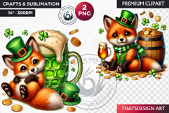 St Patrick wild animal Clipart, saint patricks sublimation Product Image 1
