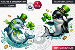 St Patrick wild animal Clipart, saint patricks sublimation Product Image 1