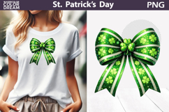 St. Patrick's Day Clipart | Green Bow Clover Sublimation Product Image 1