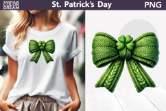St. Patrick's Day Clipart | Green Bow Clover Sublimation Product Image 1