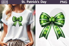 St. Patrick's Day Clipart | Green Bow Clover Sublimation Product Image 1