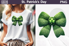 St. Patrick's Day Clipart | Green Bow Clover Sublimation Product Image 1