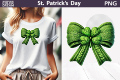 St. Patrick's Day Clipart | Green Bow Clover Sublimation Product Image 1