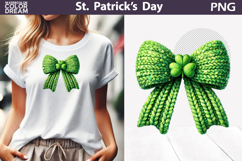 St. Patrick's Day Clipart | Green Bow Clover Sublimation Product Image 1