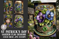 St Patrick's Day Garden Flag, Celtic, Irish Garden Flags, s4 Product Image 1