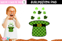 St Patricks Hat with Clovers Sublimation PNG