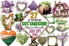 St Patricks Cottagecore Clipart Bundle, St Patricks Day Cottagecore Clipart, Cottagecore, Cottagecore Clipart, Cottagecore Clip Art, Watercolor Cottagecore, St. Patrick&#039;s Day Cottagecore, St Patricks Day Cottagecore
