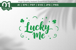 Lucky Me Script Shamrock SVG File Product Image 1