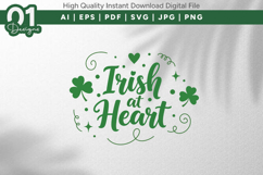 Irish At Heart Shamrock SVG File Product Image 1