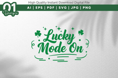 Lucky Mode On Shamrock SVG File Product Image 1