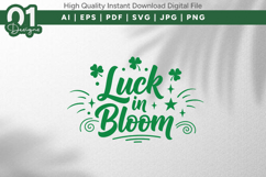 Luck In Bloom Shamrock SVG File Product Image 1