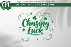 Chasing Luck Shamrock SVG File Product Image 1