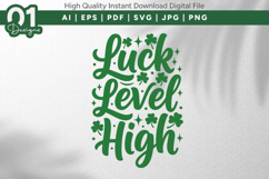 Luck Level High SVG PNG Cut File Product Image 1