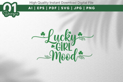 Lucky Girl Mood SVG PNG Cut File Product Image 1