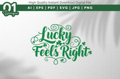 Lucky Feels Right SVG PNG Cut File Product Image 1