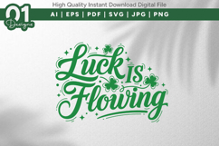 Luck Is Flowing SVG Cut File Art Product Image 1