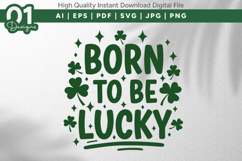 Born To Be Lucky Clover SVG File Product Image 1