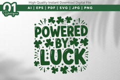 Powered By Luck Shamrock SVG File Product Image 1