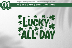 Lucky All Day Shamrock SVG File Product Image 1