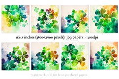 Colorful Watercolor Shamrocks Backgrounds, St Patrick&#039;s Day Product Image 2