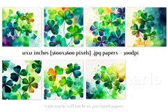 Colorful Watercolor Shamrocks Backgrounds, St Patrick&#039;s Day Product Image 3
