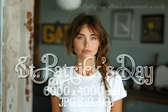 T-shirt Mockup, St Patrick's Day Mockup, Irish Female, b17 Product Image 1