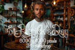 T-shirt Mockup, St Patrick's Day Mockup, Irish Tattoo Man 29 Product Image 1
