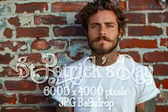 T-shirt Mockup, St Patrick's Day Mockup, Irish Tattoo Man 41 Product Image 1