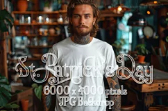 T-shirt Mockup, St Patrick's Day Mockup, Irish Tattoo Man 42 Product Image 1