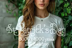 T-shirt Mockup, St Patrick's Day Mockup, Irish Female, b47 Product Image 1