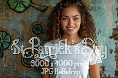 T-shirt Mockup, St Patrick's Day Mockup, Irish Female, b53 Product Image 1