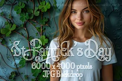 T-shirt Mockup, St Patrick's Day Mockup, Irish Female, b55 Product Image 1