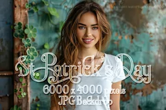 T-shirt Mockup, St Patrick's Day Mockup, Irish Female, b56 Product Image 1