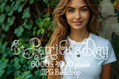 T-shirt Mockup, St Patrick's Day Mockup, Irish Female, b57 Product Image 1