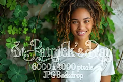 T-shirt Mockup, St Patrick's Day Mockup, Irish Female, b59 Product Image 1